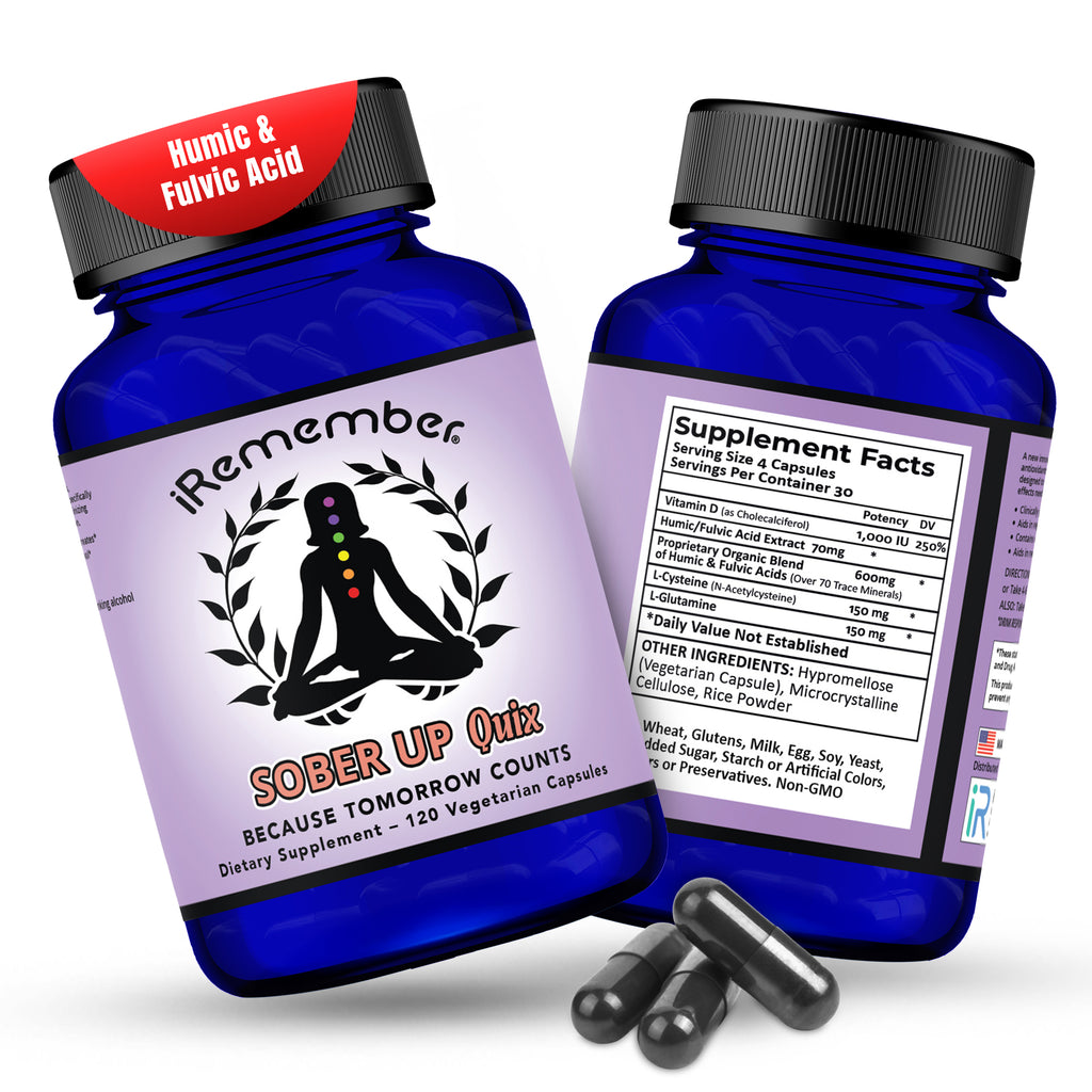 iRemember Next-Day Support Supplement with Electrolytes, L-Cysteine, Vitamin D3, L-Glutamine & Fulvic Minerals | Wellness Recovery & Hydration Balance After Social Drinking | 120 Vegan Capsules