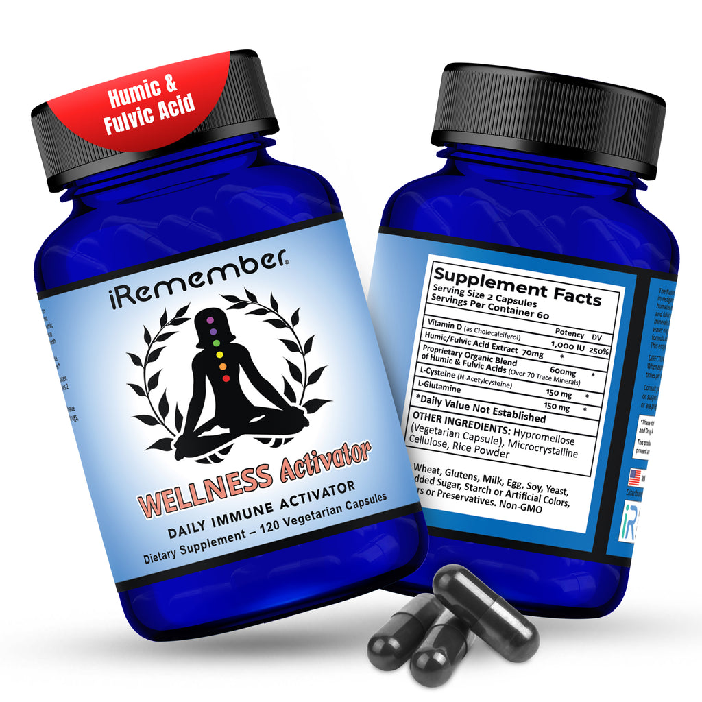 iRemember Daily Wellness Activator – Fulvic & Humic Minerals with NAC, Vitamin D3 & L-Glutamine | Supports Immune Health, Cellular Balance & Daily Vitality | 120 Vegan Capsules.