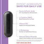 iRemember Next-Day Support Supplement with Electrolytes, L-Cysteine, Vitamin D3, L-Glutamine & Fulvic Minerals | Wellness Recovery & Hydration Balance After Social Drinking | 120 Vegan Capsules