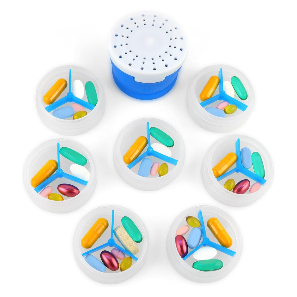iRemember Talking Pill Cap with 7 Compartments, Speaks Messages to Take Pills and When Last Opened. USB Rechargeable, Bluetooth w/Free App