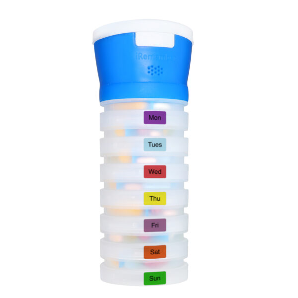 The iRemember talking pill organizer with pills